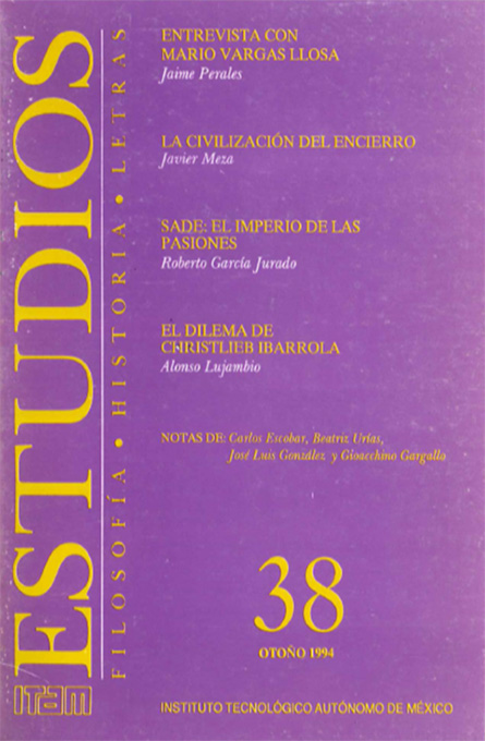 Portada de la revista estudios 38, otoño 1994