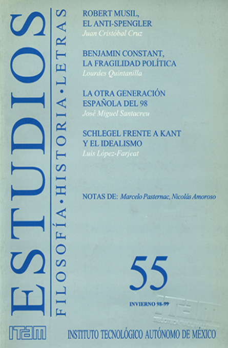 Portada de la revista estudios 55, invierno 1998 - 1999