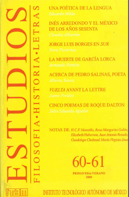 Portada de la revista estudios 60-61, primavera - verano 2000